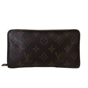Louis Vuitton Monogram Brown‎ Coated Canvas Zippy Wallet Authentic